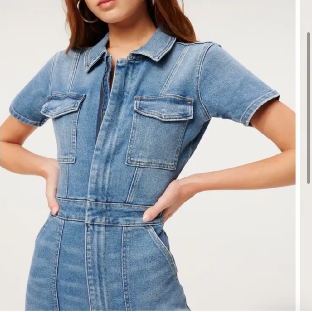 Good American Fit For Success Denim Jumpsuit